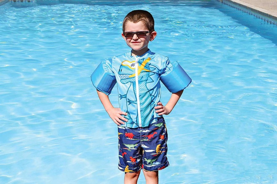 Kids Poolmaster Armbands | Lil' Splashers Dinosaur Swim Shirt Floaties With Armbands