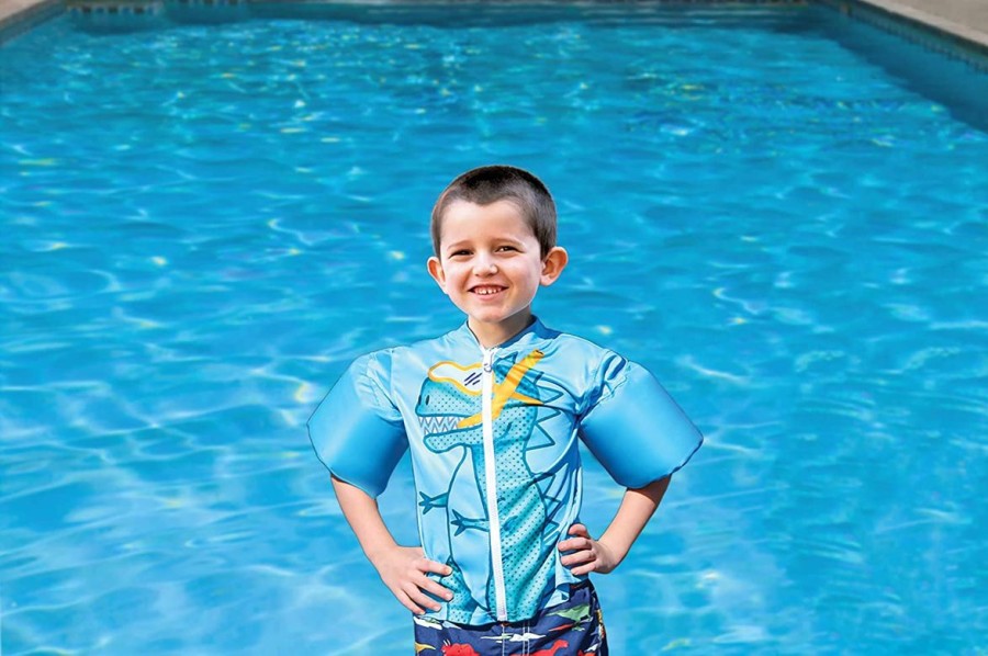 Kids Poolmaster Armbands | Lil' Splashers Dinosaur Swim Shirt Floaties With Armbands