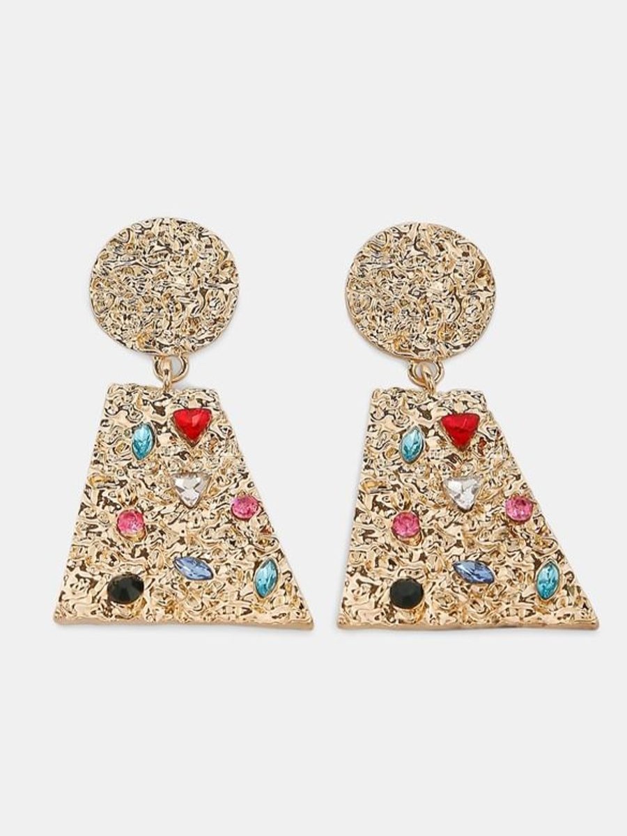 Women Vero Moda Resort Jewellery | Golden Stone Plated Earrings