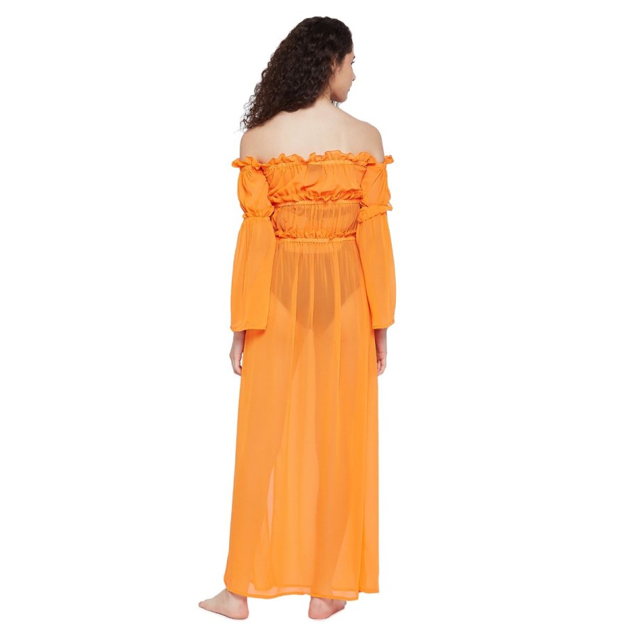 Women South Beach Beachwear | Sheer Off Shoulder Beach Maxi