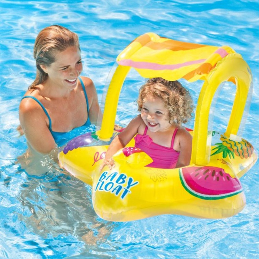 Kids The Beach Company Pool Floats & Games | Starfish Canopy Inflatable Baby Float Yellow