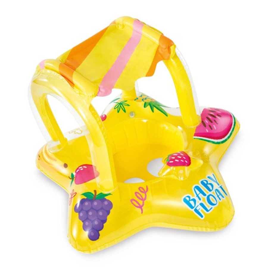 Kids The Beach Company Pool Floats & Games | Starfish Canopy Inflatable Baby Float Yellow