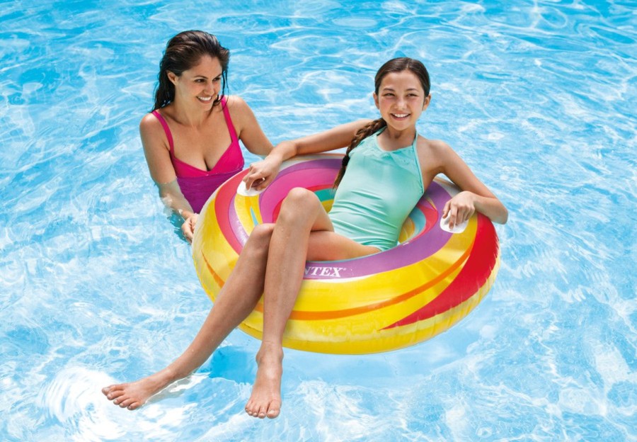 Kids The Beach Company Pool Floats & Games | Swirly Whirly Inflatable Pool Tube 36" Yellow