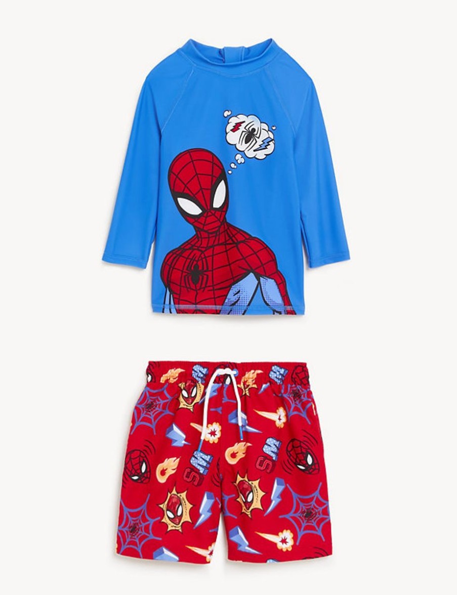 Kids Marks & Spencer Swimsuits For Boys | 2Pc Spider-Man™ Swim Set Multi