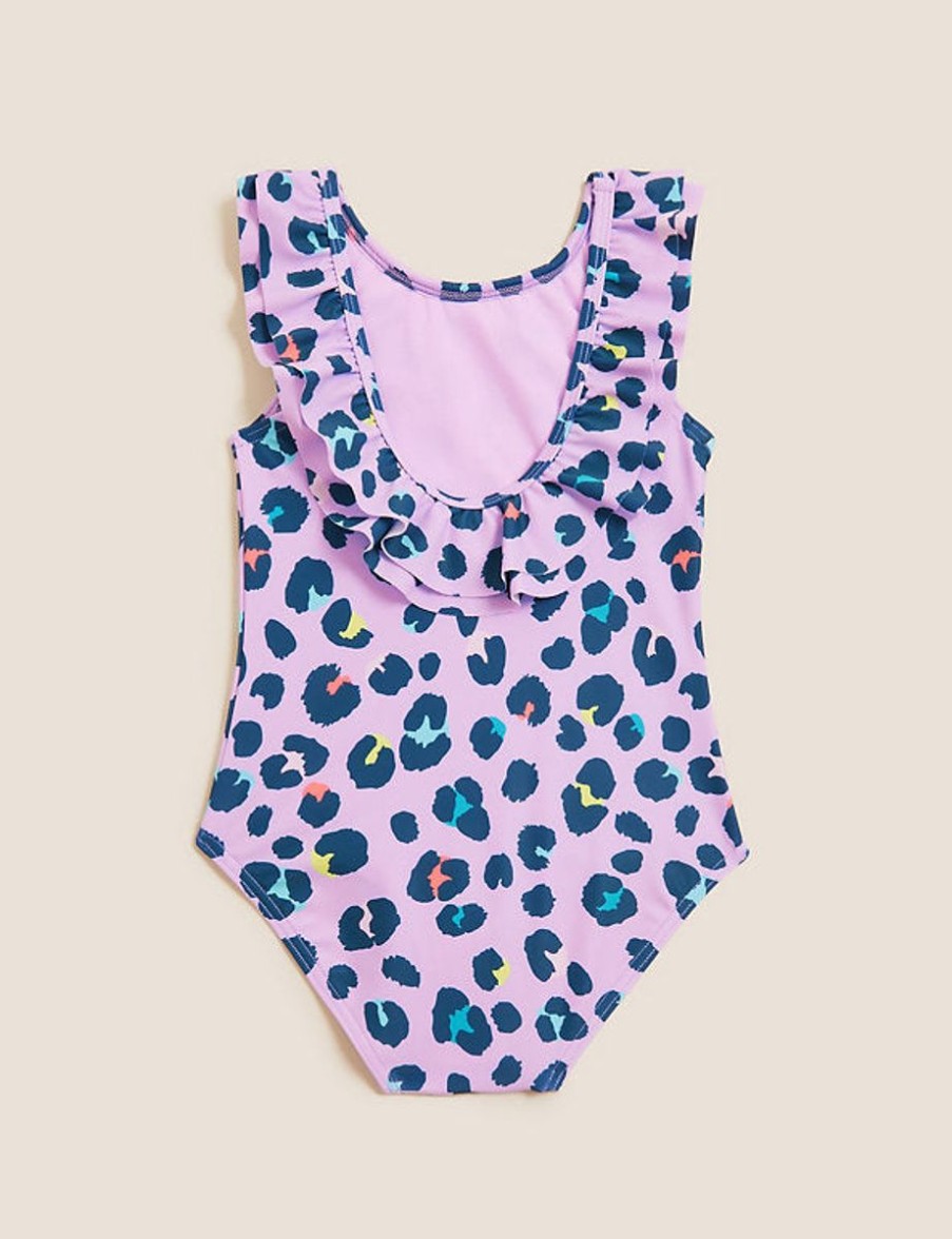 Kids Marks & Spencer Swimsuits For Girls | Leopard Swimsuit Lilac