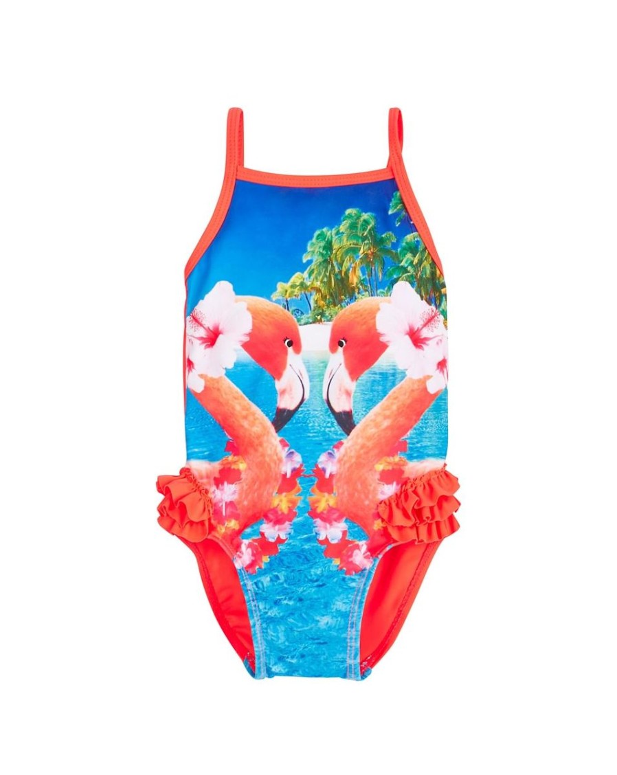 Kids Mothercare Swimsuits For Girls | Girls Tropical Swimsuit Flamingo