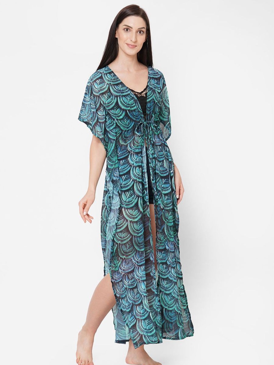 Women The Beach Company Beachwear | Digital Open-Front Maxi