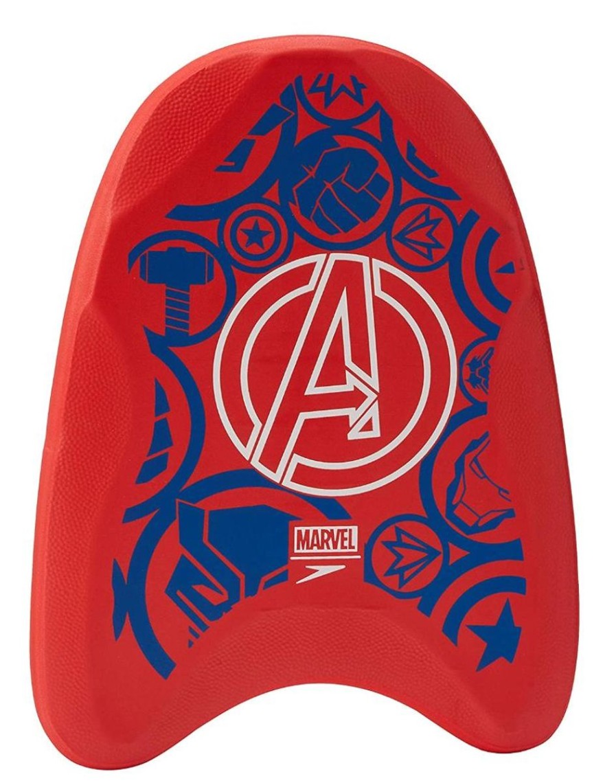 Kids Speedo Learn To Swim | Marvel Printed Kickboard - Jr Lava Red/Neon Blue/White