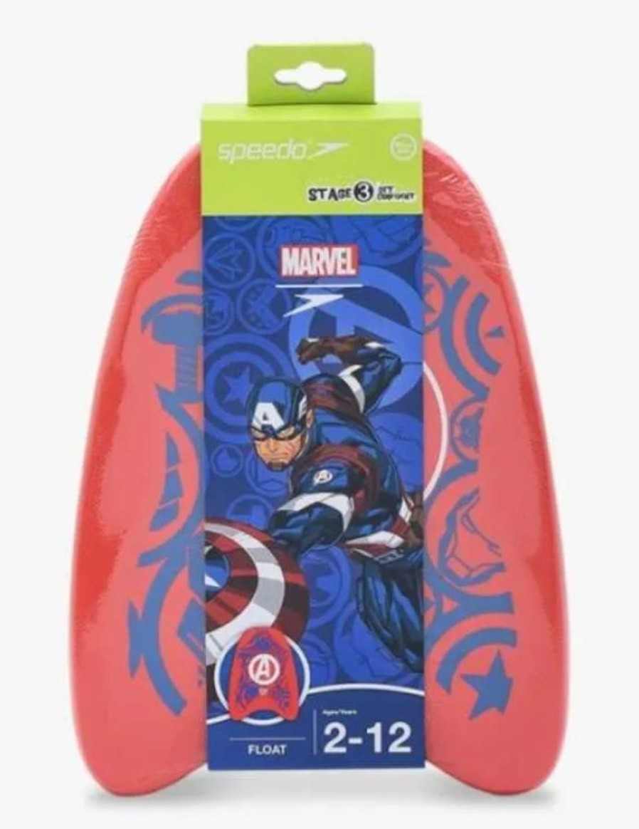 Kids Speedo Learn To Swim | Marvel Printed Kickboard - Jr Lava Red/Neon Blue/White