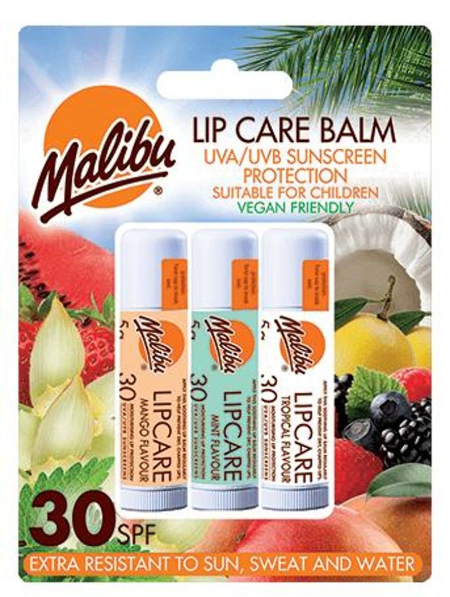 Women Malibu Sun Suncare | Lipbalm Mango/Mint/Tropical 3-Pack