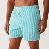 Men Marks & Spencer Swimwear And Board Shorts | Quick Dry Striped Seersucker Swim Shorts Medium Seafoam