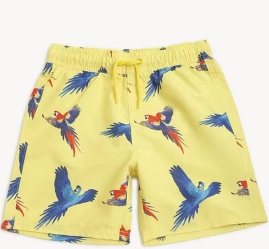 Kids Marks & Spencer Swimsuits For Boys | Macaw Printed Swim Shorts Yellow