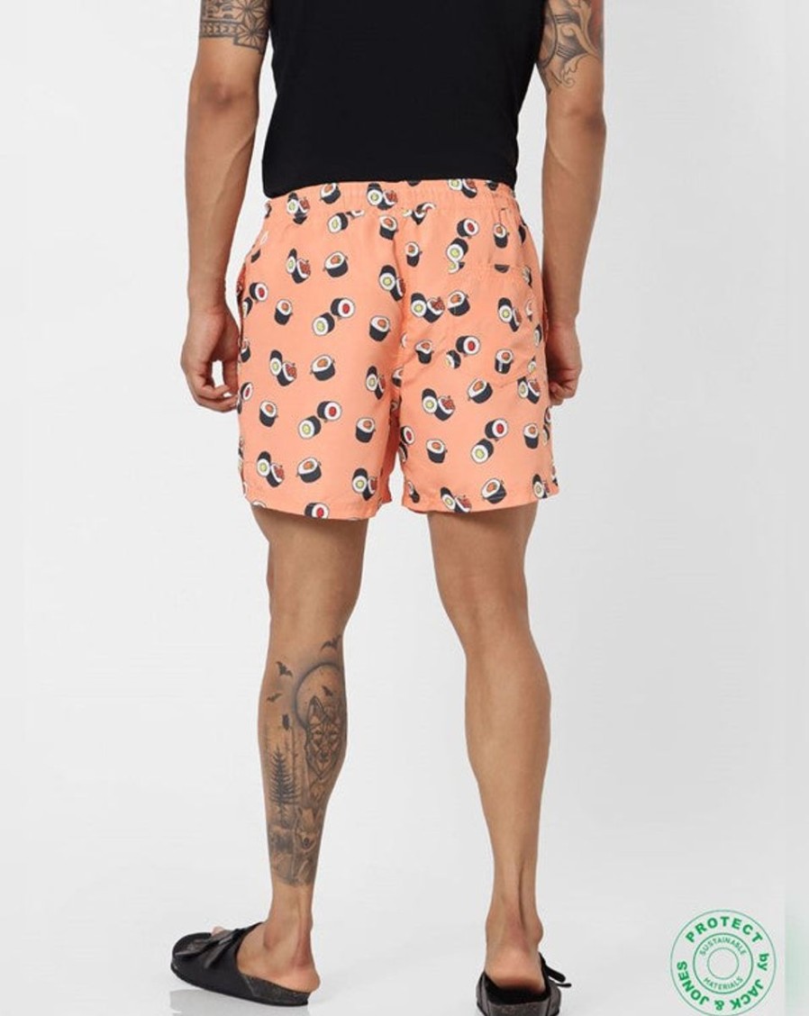 Men JACK & JONES Swimwear And Board Shorts | Mid-Rise Swim Shorts Sushi