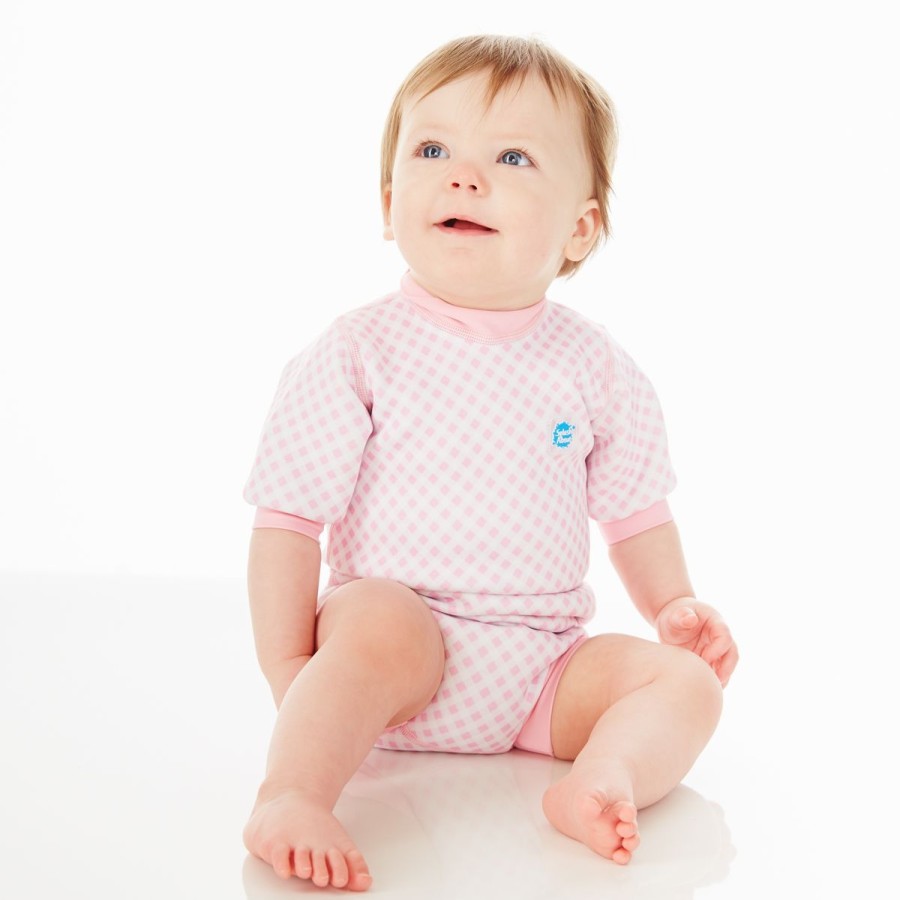 Kids Indianoctopus Swimsuits For Girls | Happy Nappy™ Wetsuit Pink Gingham