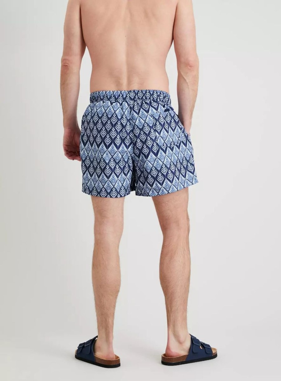 Men Tu Swimwear And Board Shorts | Geometric Leaf Print Swim Shorts