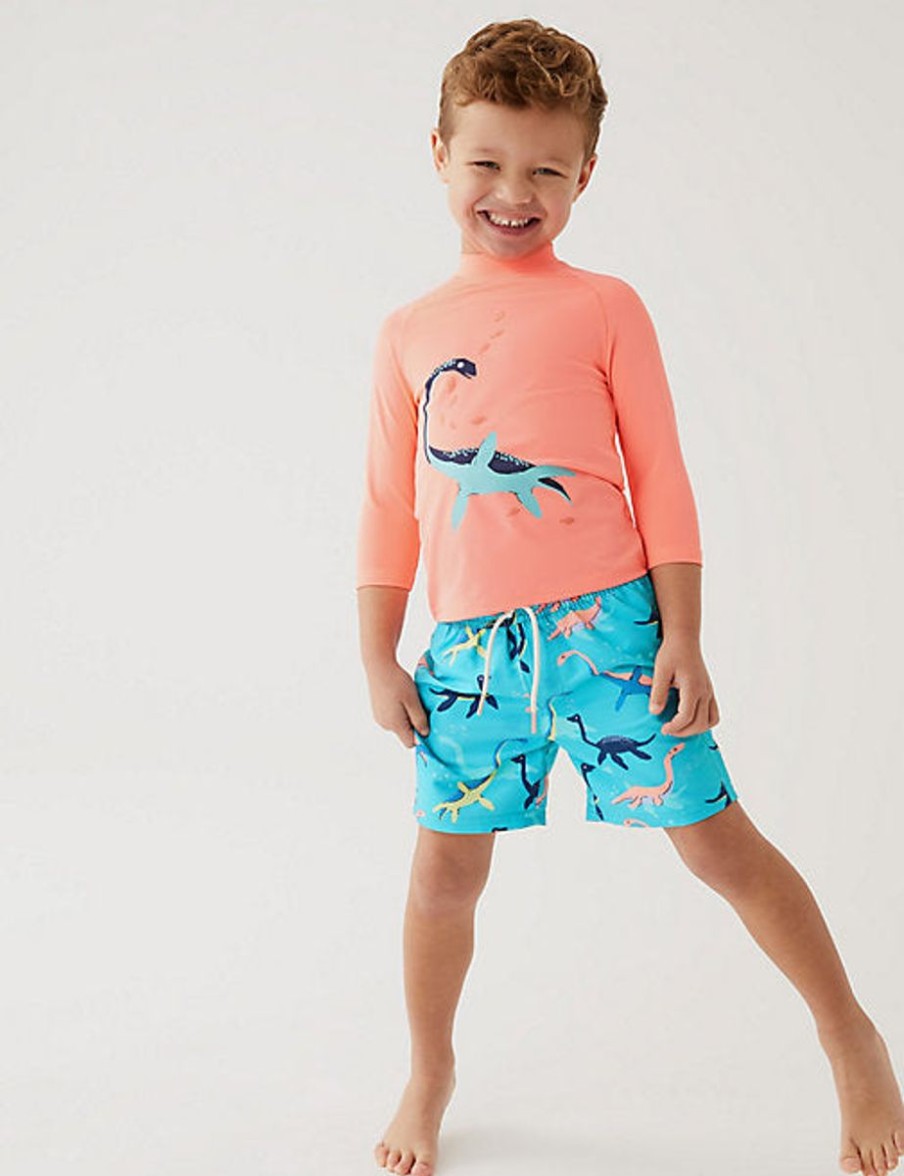 Kids Marks & Spencer Swimsuits For Boys | 2Pc Dinosaur Swim Set Multi