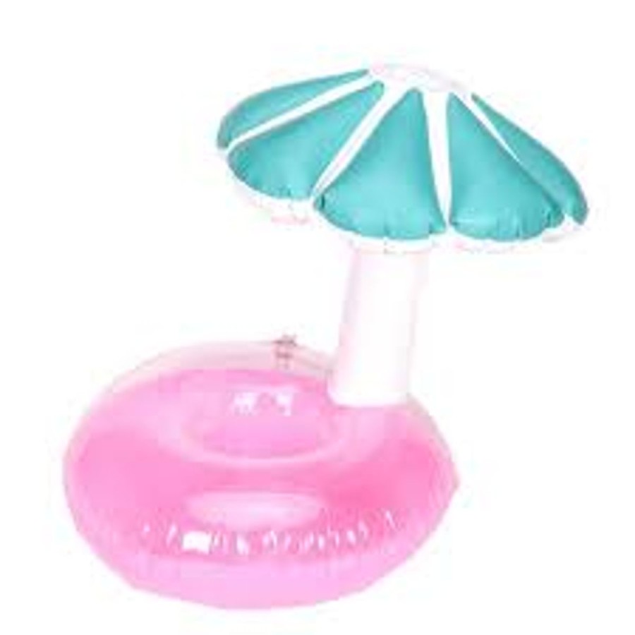 Pool Fun The Beach Company | Inflatable Umbrella Mushroom Drink Holder (Pack Of 2) Pink & Blue