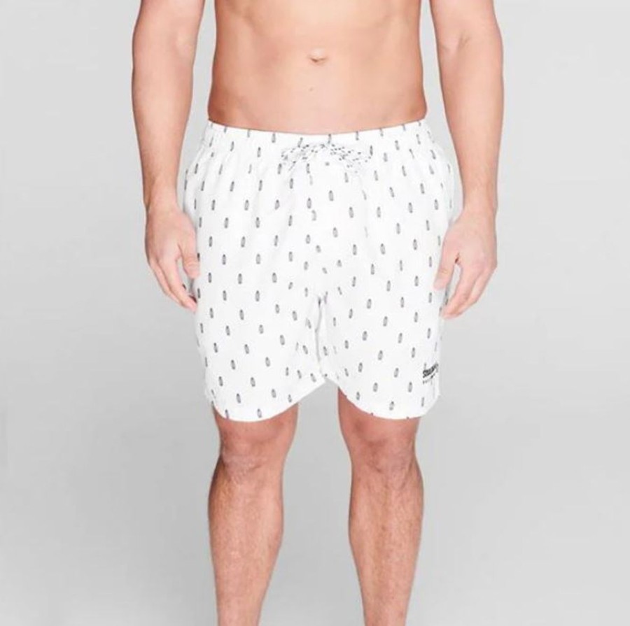 Men SoulCal Swimwear And Board Shorts | White Ditsy Swim Shorts