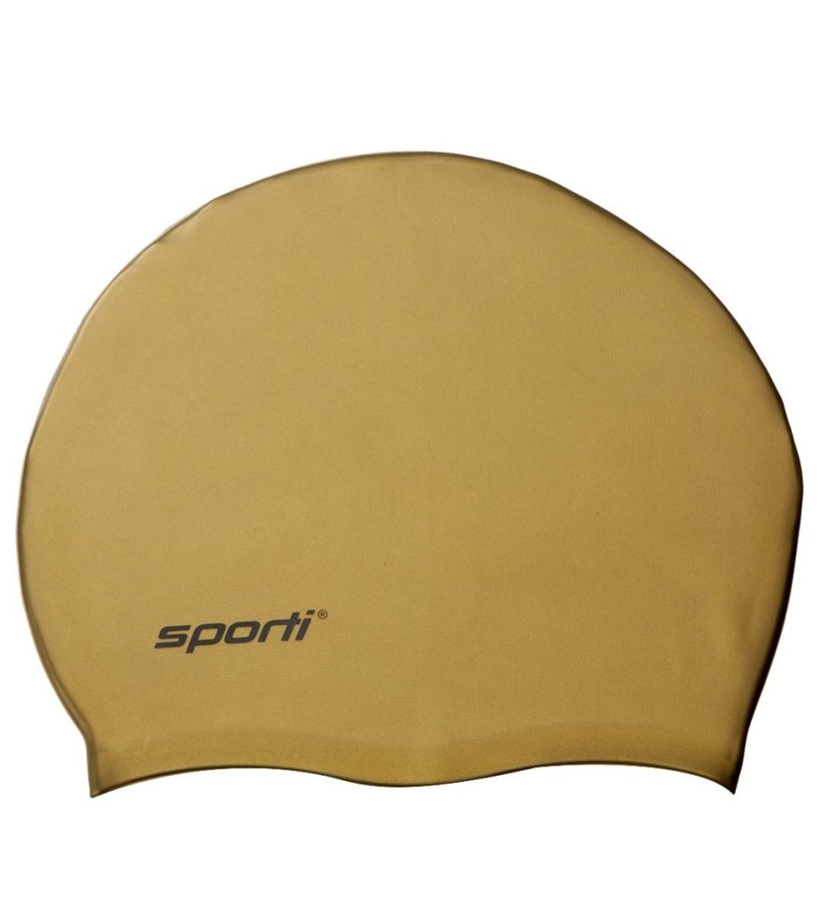 Kids Sporti Swimming Caps | Kids' Solid Metallic Silicone Swim Cap Gold