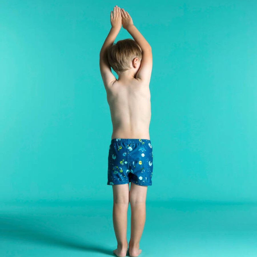 Kids Decathlon Kids' Travel Needs | Baby Washable Swim Nappy Boxer Blue Printed