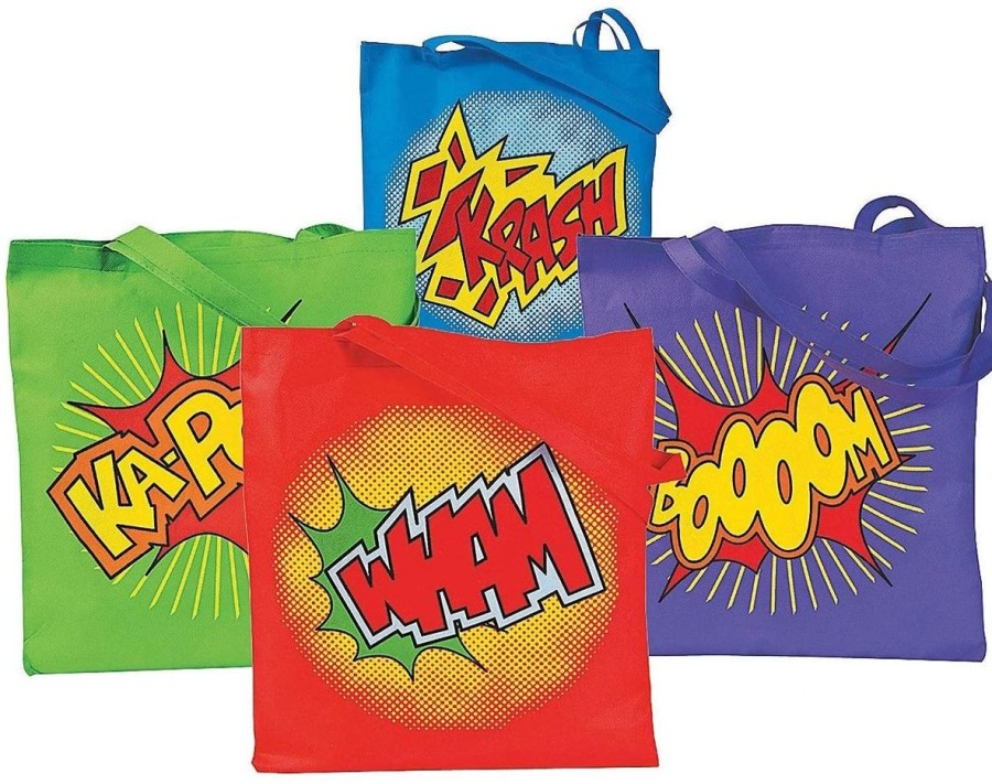 Pool Fun The Beach Company | Superhero Tote Bags (Set Of 4)