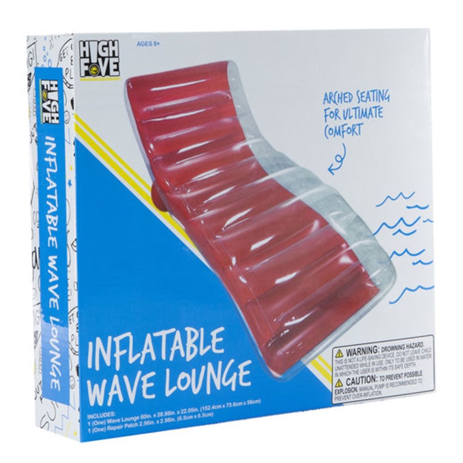 Kids HIGHFIVE Pool Floats & Games | Wave Lounger Pool Float Red