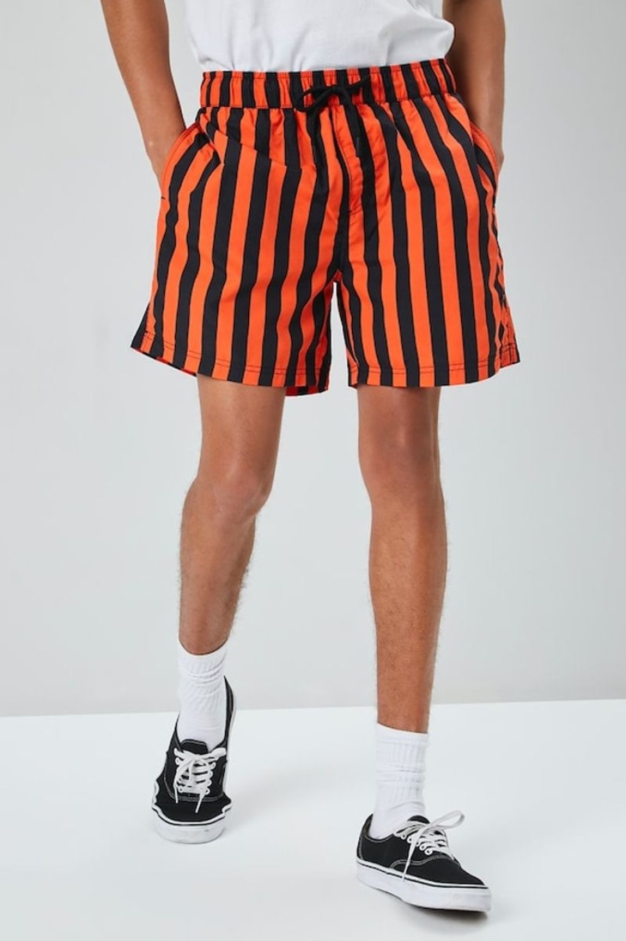 Men Forever21 Swimwear And Board Shorts | Stripe Swim Shorts Multi