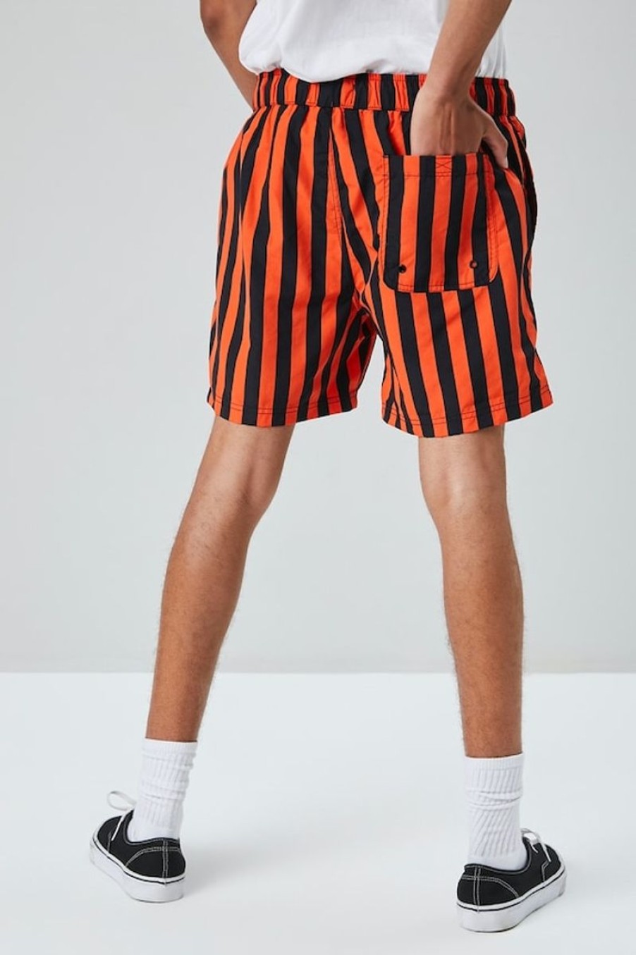 Men Forever21 Swimwear And Board Shorts | Stripe Swim Shorts Multi