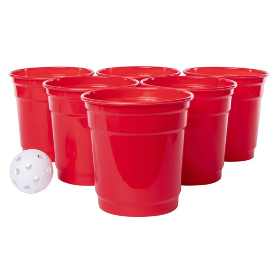 Pool Fun HIGHFIVE | Pong Game 6-Cup Set & Ball Red