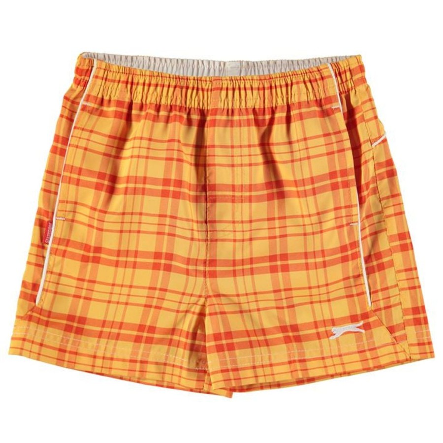 Kids SLAZENGER Swimsuits For Boys | Slazenger Check Short Orange