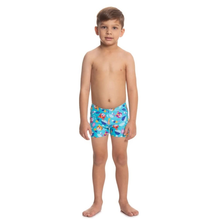 Kids Speedo Swimsuits For Boys | Speedo Jungle Terry Digital Allover Aquashort Turquoise/Yellow/Mango