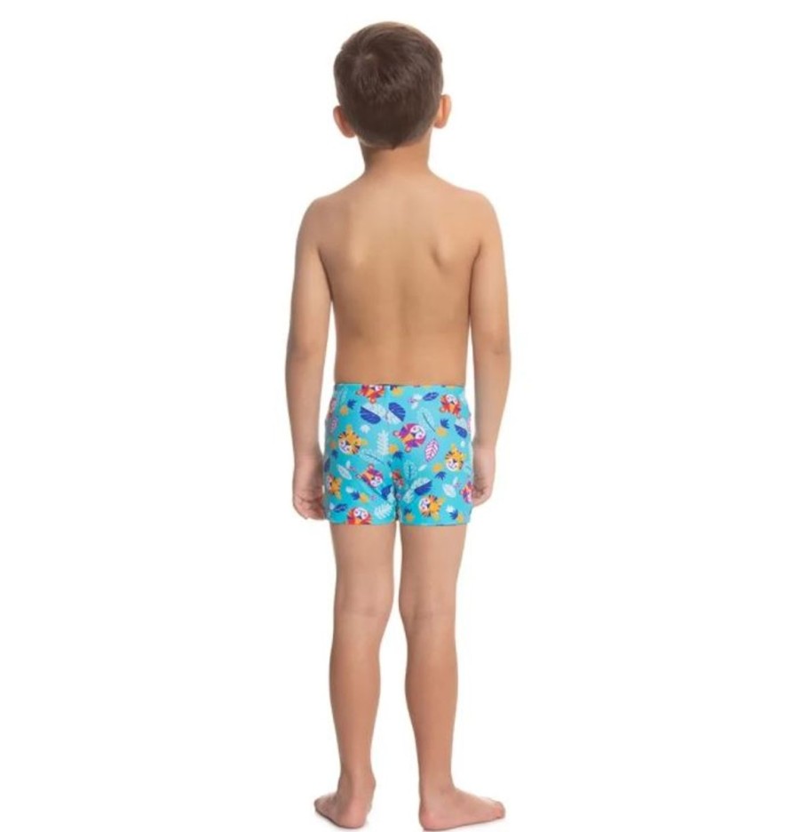 Kids Speedo Swimsuits For Boys | Speedo Jungle Terry Digital Allover Aquashort Turquoise/Yellow/Mango