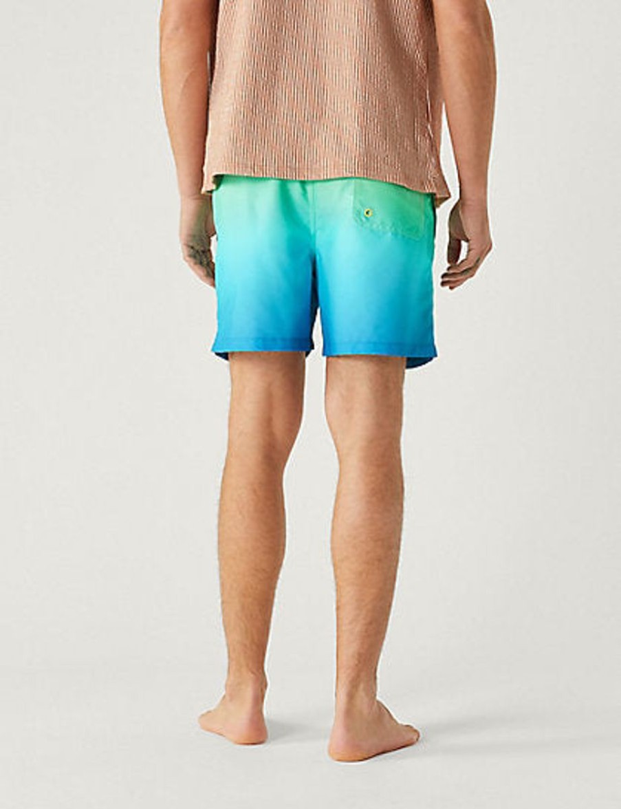 Men Marks & Spencer Swimwear And Board Shorts | Quick Dry Ombre Swim Shorts Blue Mix