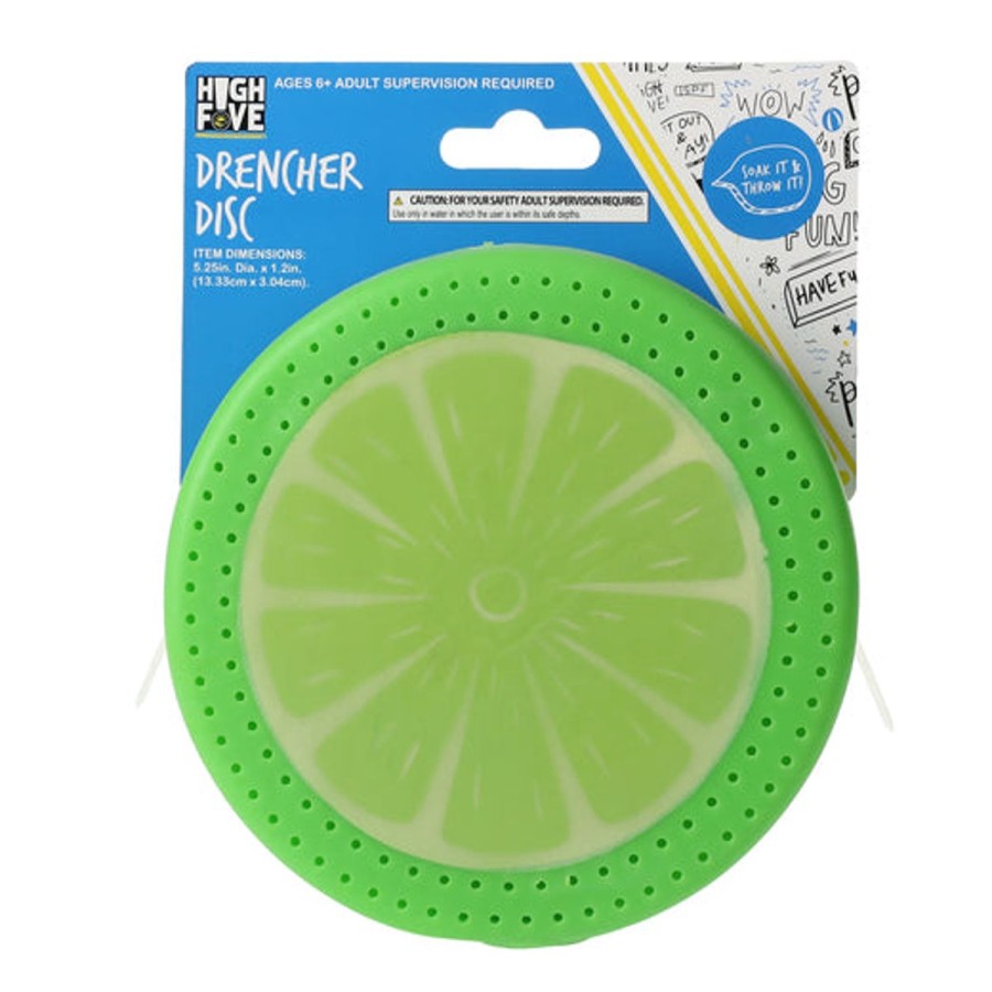 Kids HIGHFIVE Pool Floats & Games | Lime Slice Drencher Disc Green