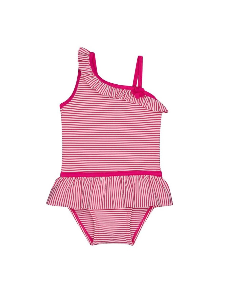 Kids Mothercare Swimsuits For Girls | Pink Stripe Swimsuit