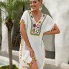 Women The Beach Company Beachwear | Tassel Trim Side Split Cover Up White