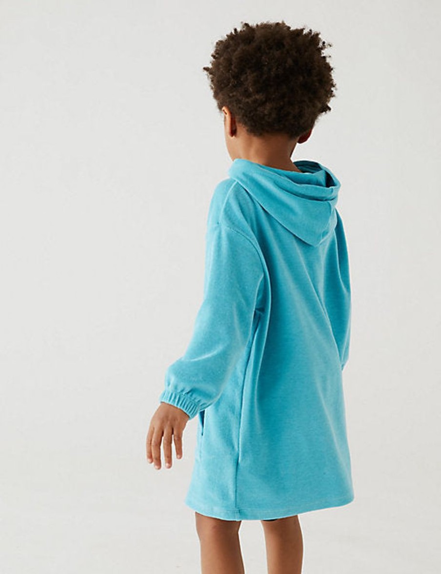 Kids Marks & Spencer Swimsuits For Toddlers | Cotton Rich Towelling Poncho Turquoise