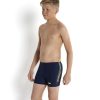 Kids Speedo Swimsuits For Boys | Speedo Sports Logo Panel Aquashort Black/Powder Blue