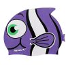 Kids Sporti Swimming Caps | Cartoon Clown Fish Silicone Swim Cap Jr. Purple