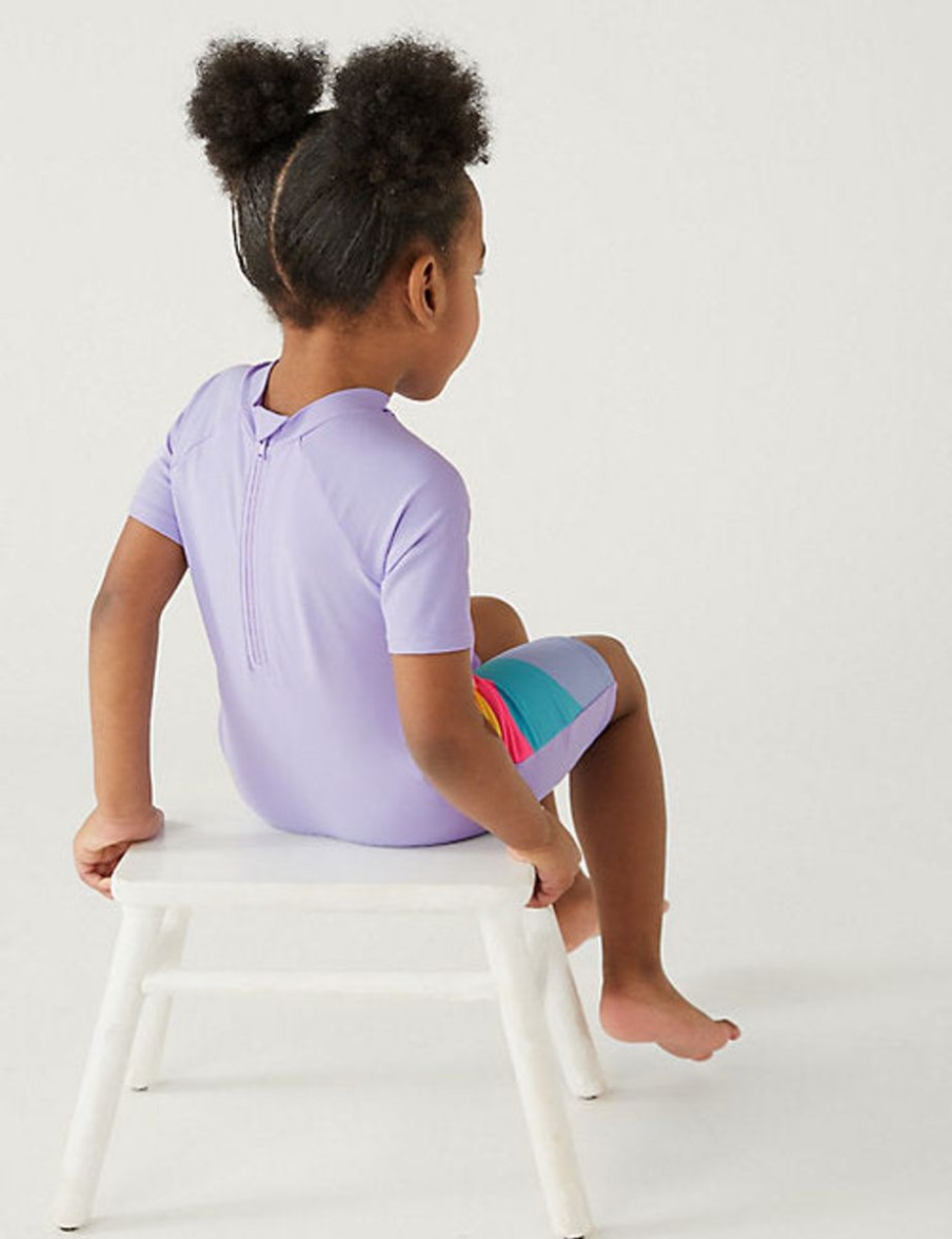 Kids Marks & Spencer Swimsuits For Girls | Unicorn Long Sleeve All In One Lilac