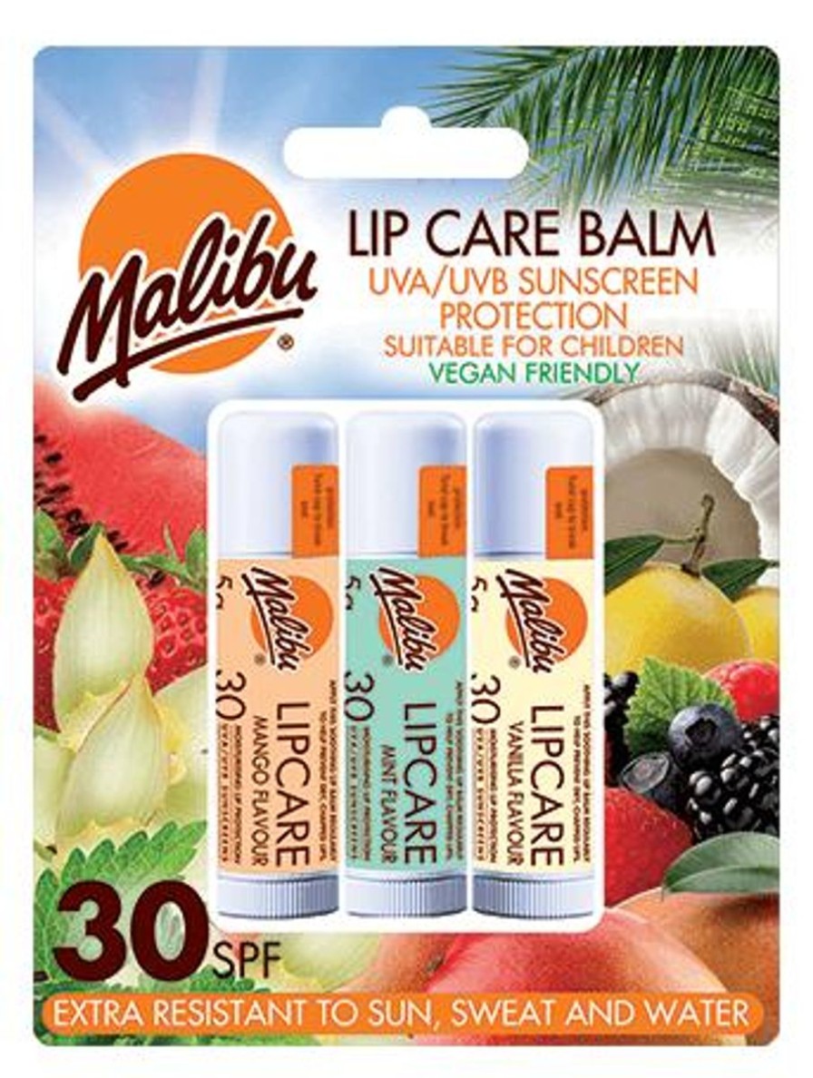 Women Malibu Sun Suncare | Lipbalm Mango/Mint/Vanilla 3-Pack