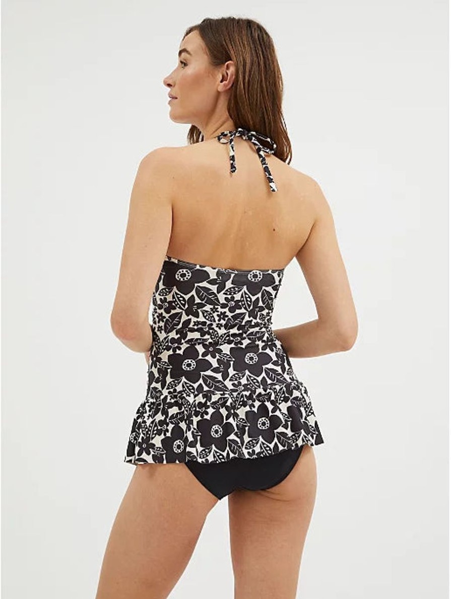 Women George Swimwear | Black Floral Skirted Swimsuit