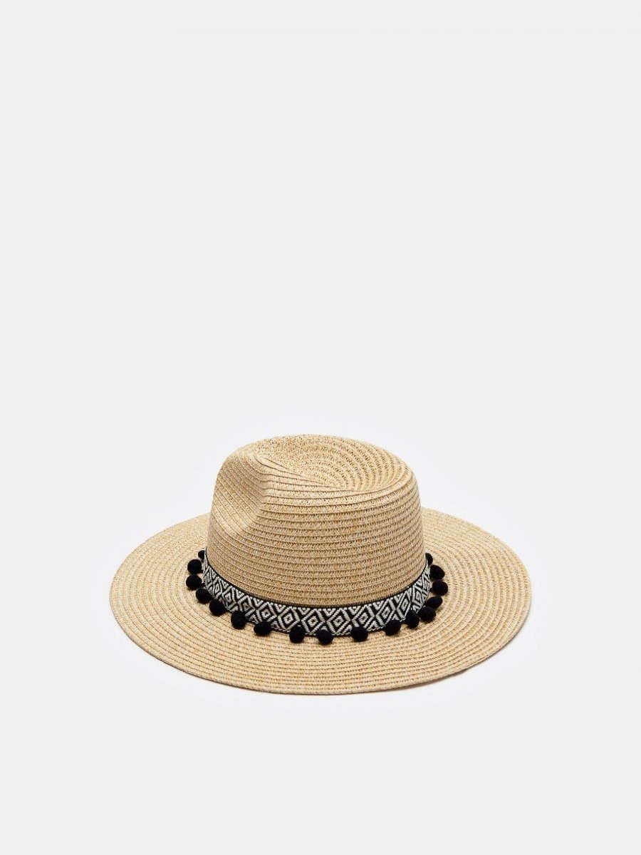 Women The Beach Company Beach Hats | Sandy Point Banded Straw Hat Beige