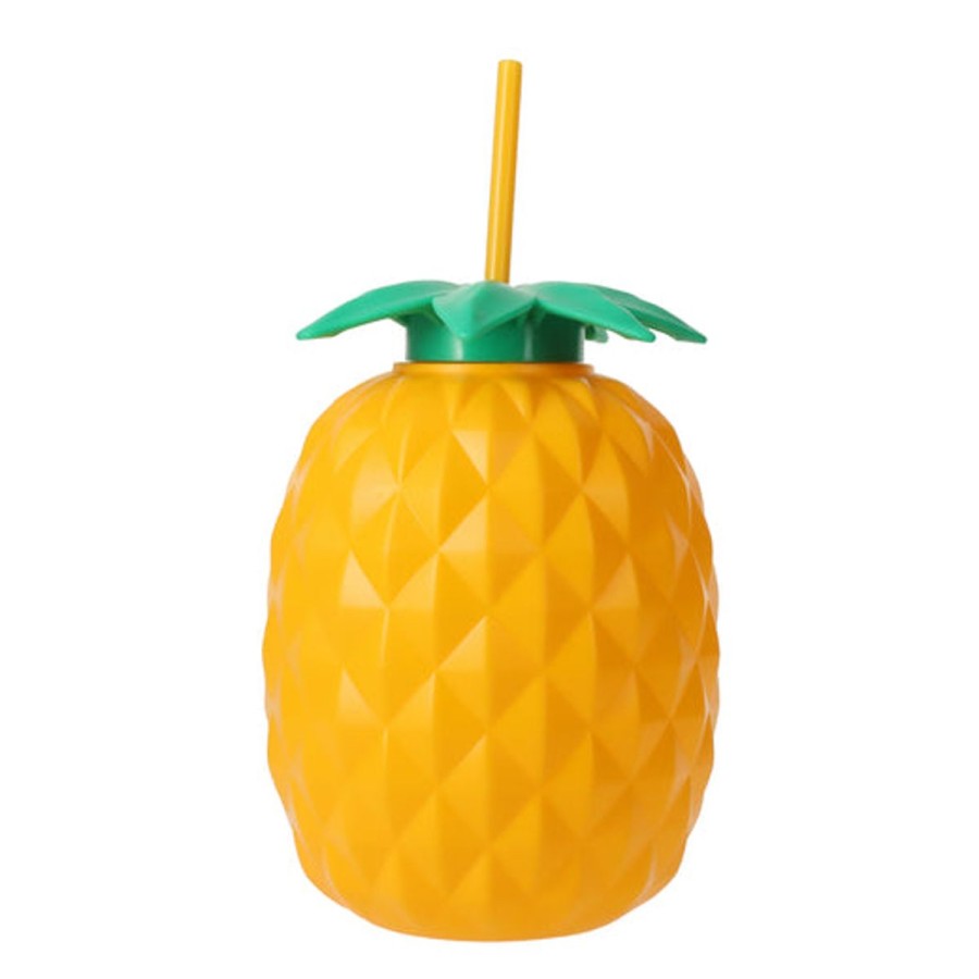 Pool Fun HIGHFIVE | Tropical Sipper With Lid & Straw 1.5 Ltr (Pack Of 2) Yellow