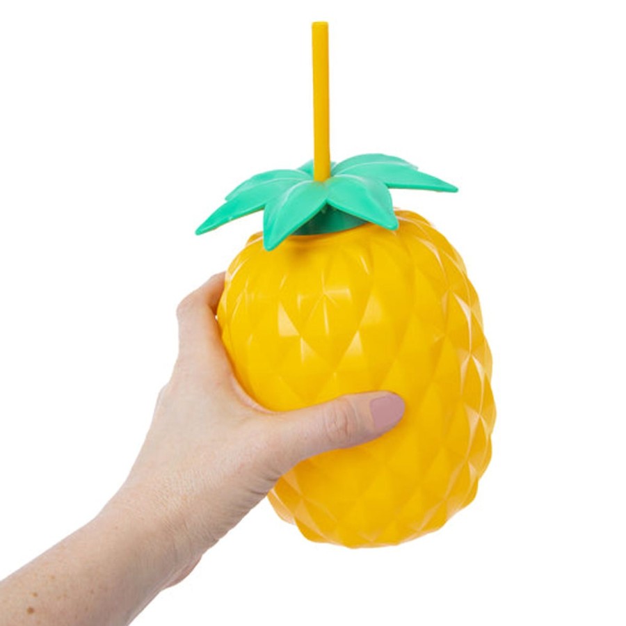 Pool Fun HIGHFIVE | Tropical Sipper With Lid & Straw 1.5 Ltr (Pack Of 2) Yellow