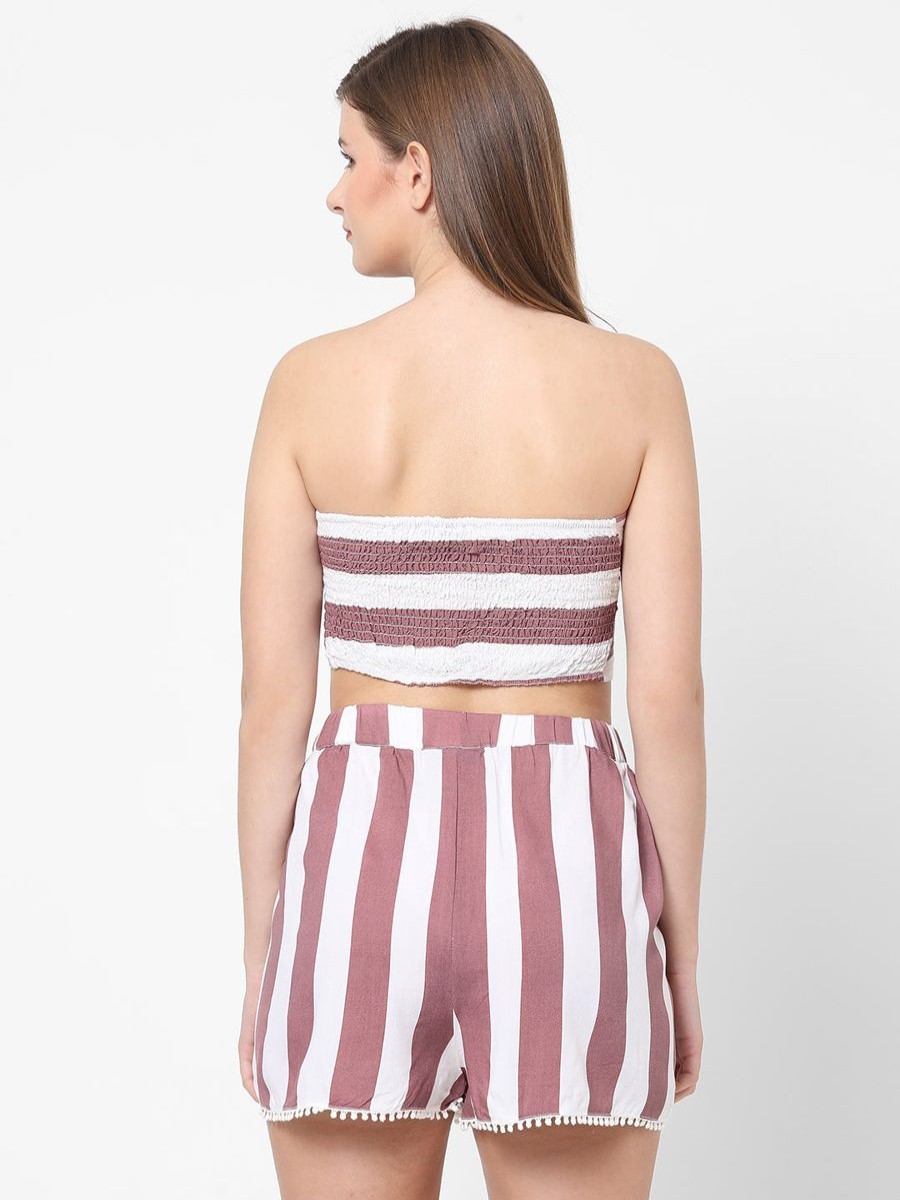 Women The Beach Company Beachwear | Striped Co-Ord Bandeau Set