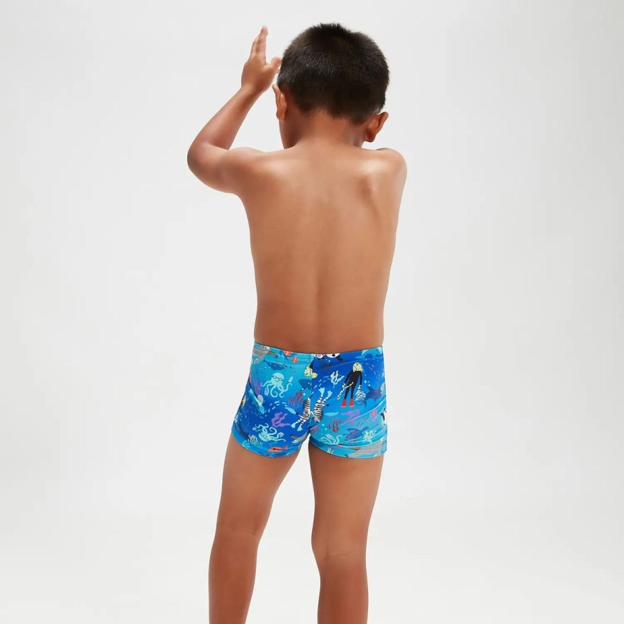 Kids Speedo Swimsuits For Toddlers | Jungle Terry Digital Allover Aquashort Cora/Cobalt/Azure/White