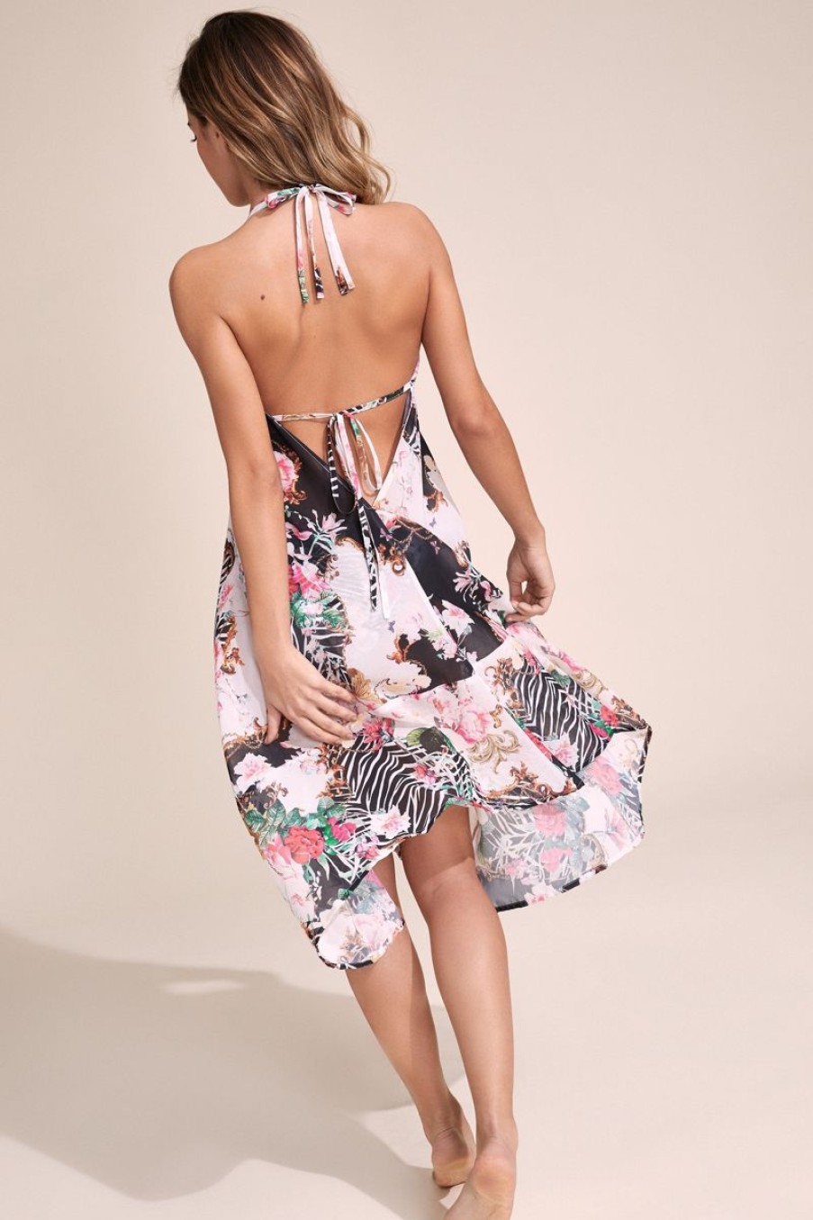 Women The Beach Company Beachwear | Printed Mix Dress