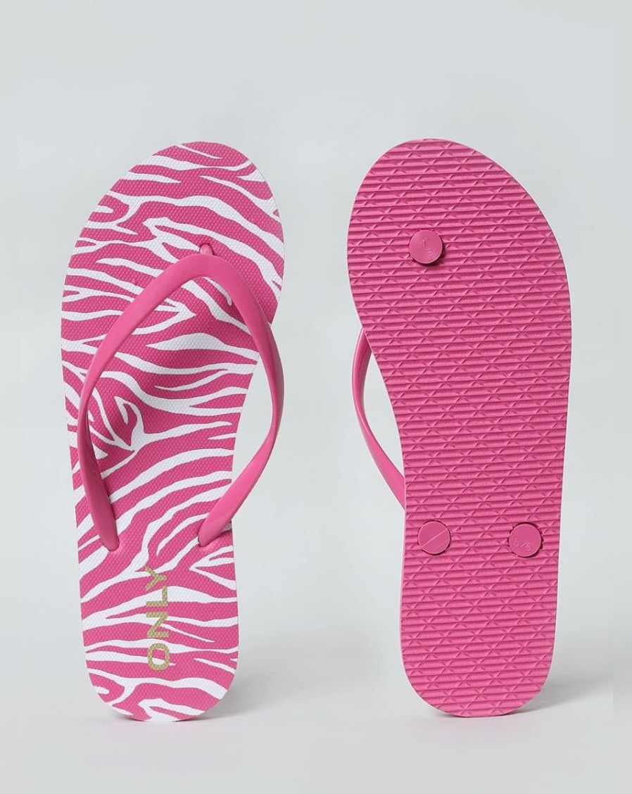 Women ONLY | Pink Printed Flip Flops Sugar Plum