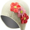 Swim Equipment Sporti | Floral Bubble Swim Cap White/Pink/Yellow/Red